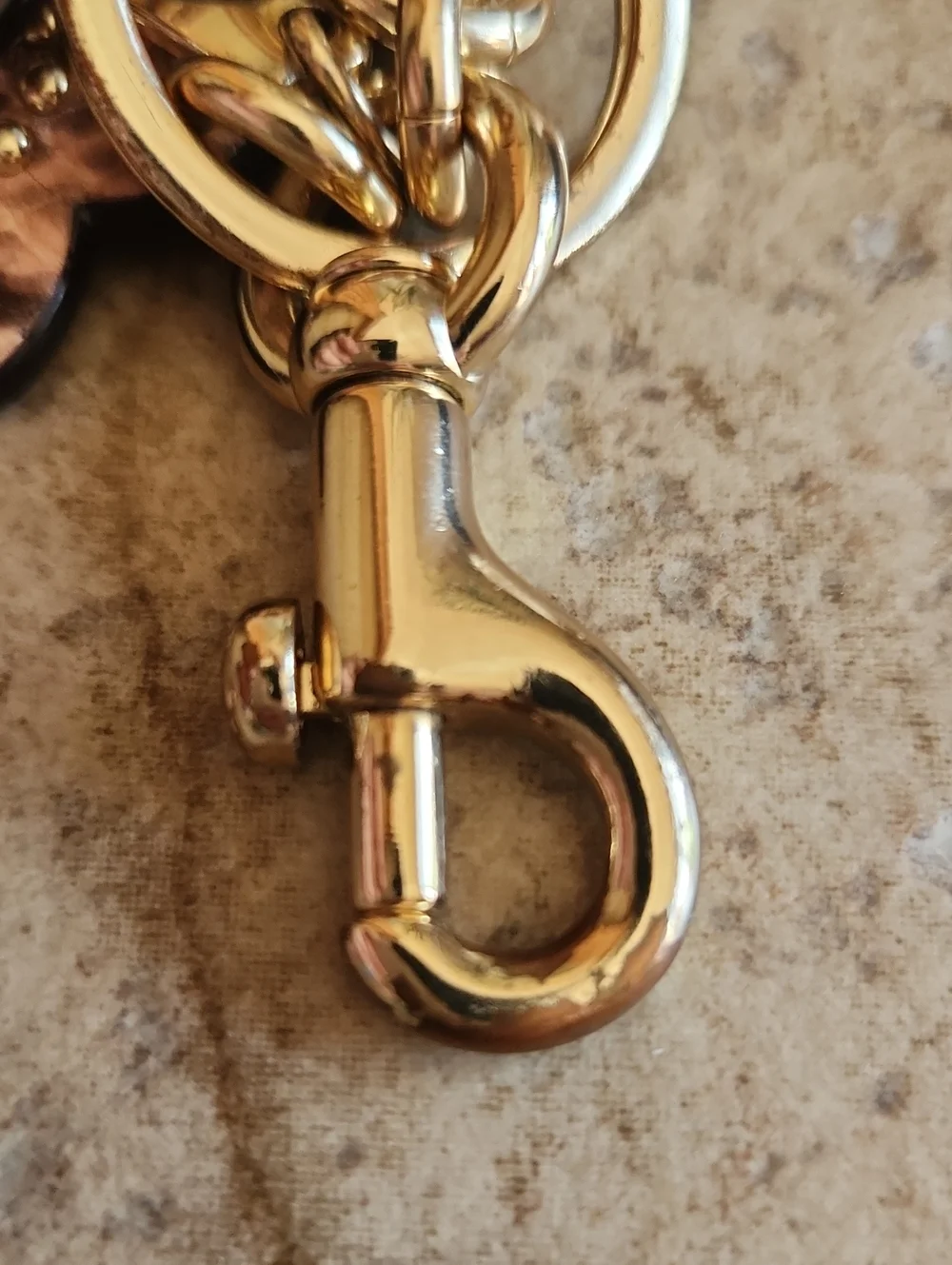 COACH Wildflower Pink Floral Leather Key/purse Charm with Gold Hardware